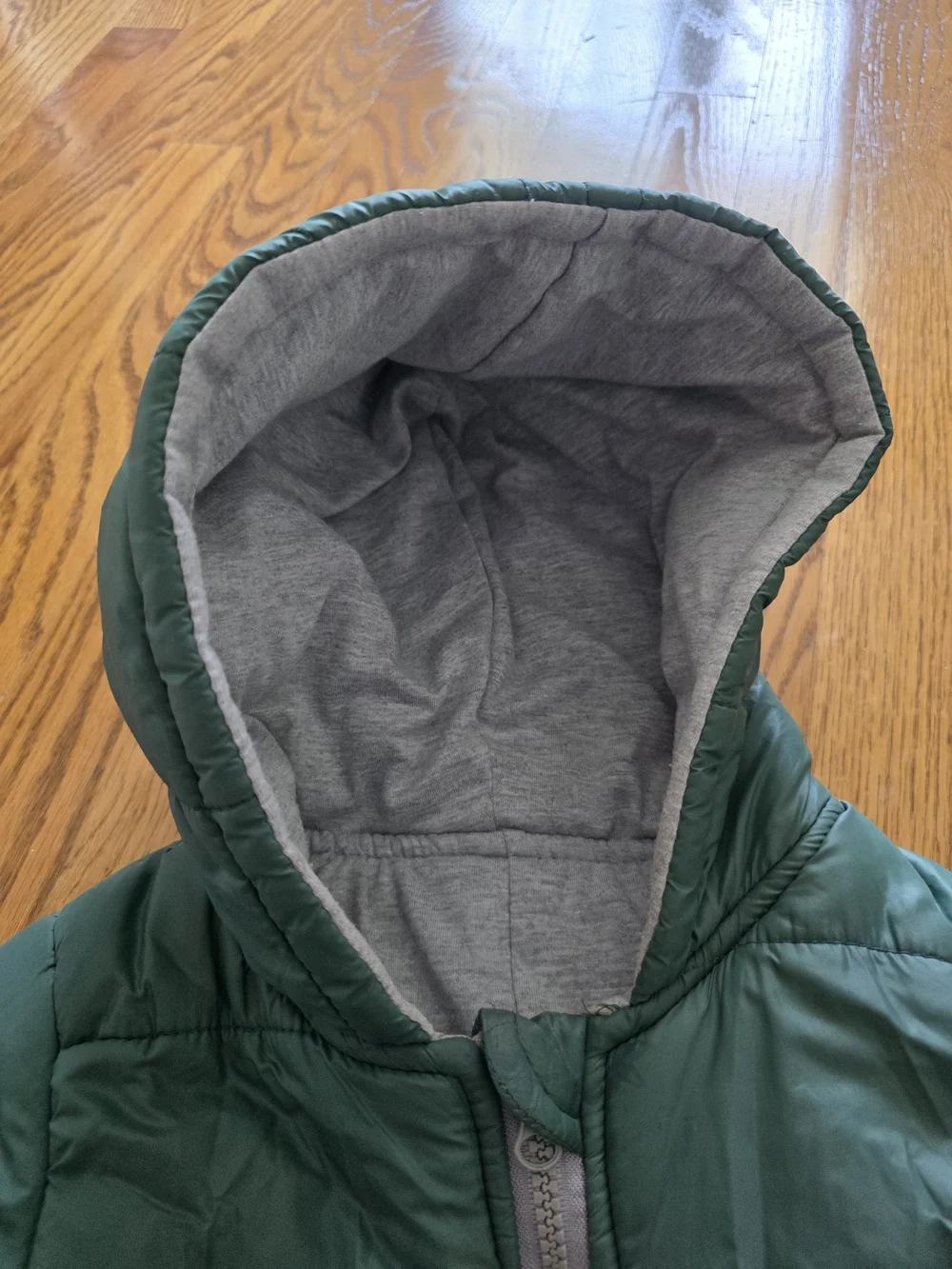 Kids Green Puffer Jacket with Hood